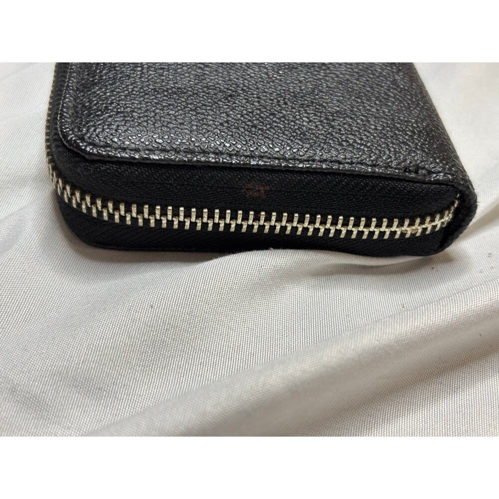 Michael Kors Black Saffiano Zip Around Wallet Silver Logo Plate Continental - Picture 6 of 9